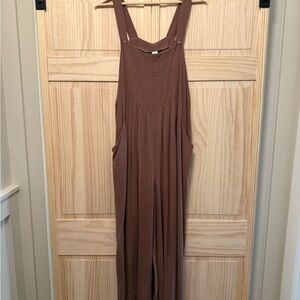 Chic Brown Jumpsuit with Straps